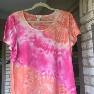Chico’s tie dye short sleeve size 2 (12-14)
